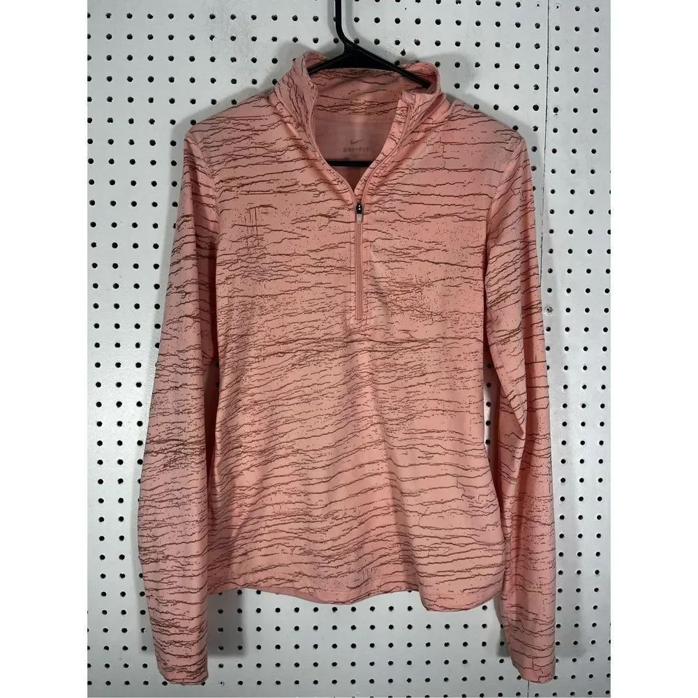 Nike Pro pink rose crackle pullover active sweatshirt